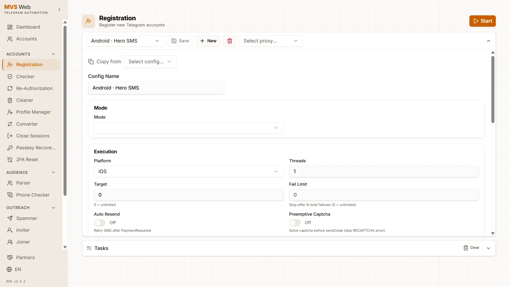 MVS — Software for Telegram account management